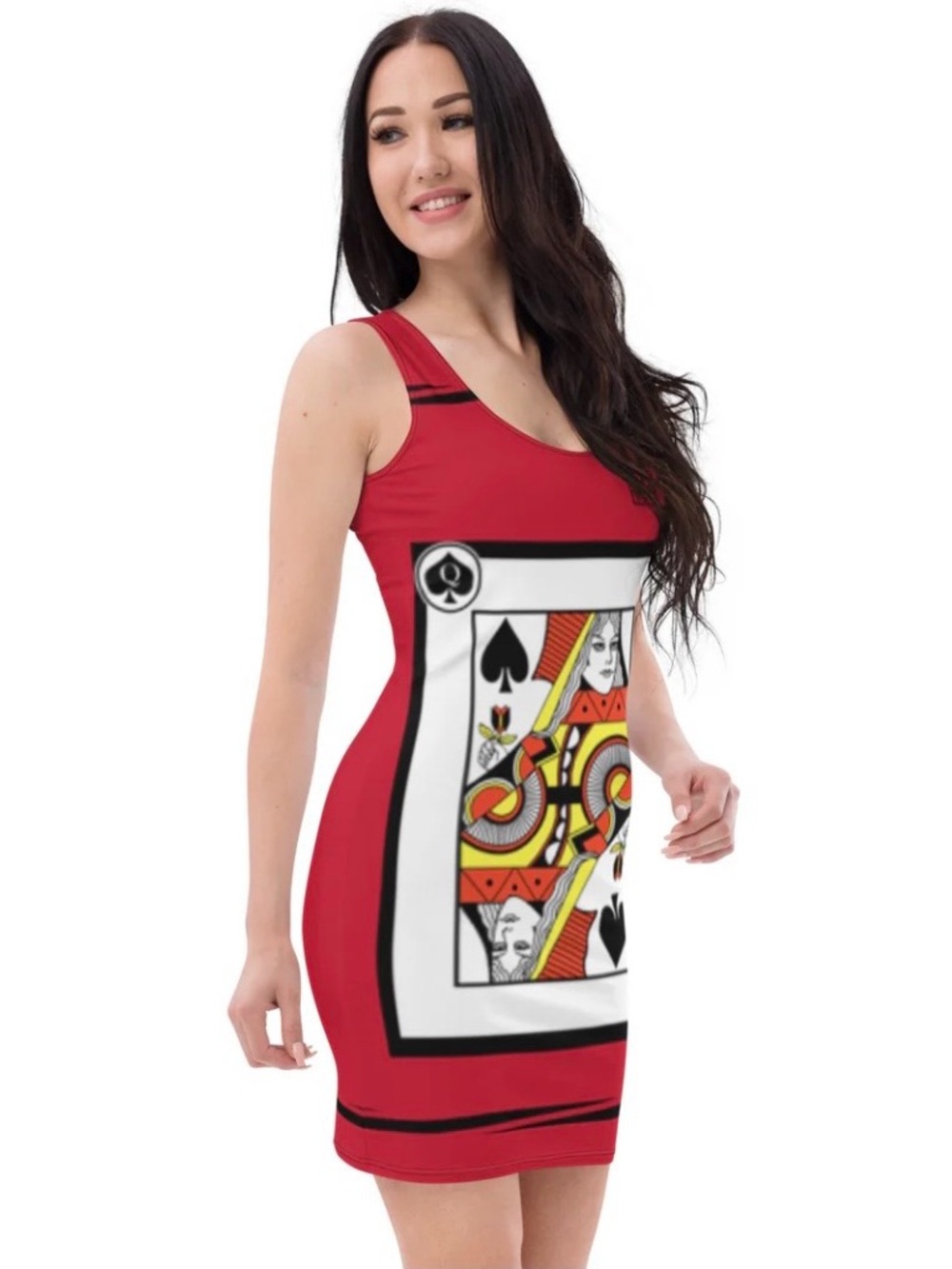 THATXPRESSION Red Queen Of Spades Fitted Racerback Party Dress size Medium